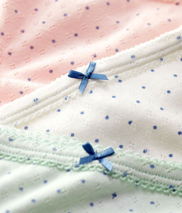 Girls' Openwork Organic Cotton Briefs - 3-Pack multicolor